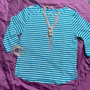 Blue/white soft striped shirt